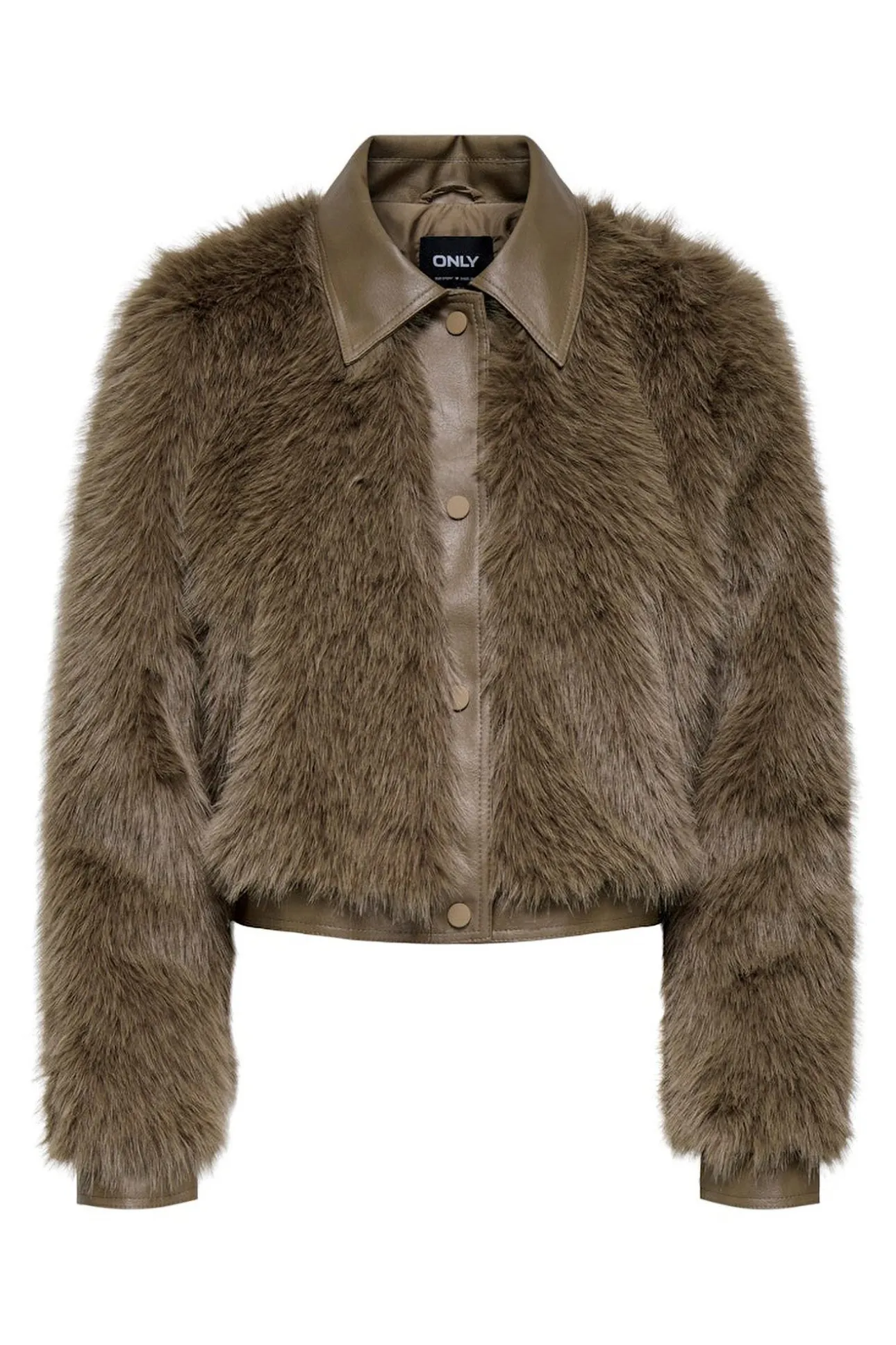 Chaqueta corta de pelo sint&eacute;tico