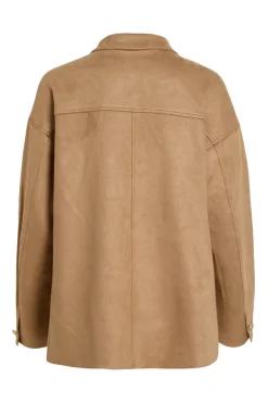 Chaqueta de antelina abotonada