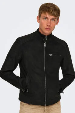 Chaqueta de hombre biker de suede.