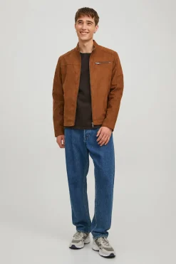 Chaqueta motera simil ante