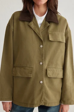 Chaqueta oversize cuello pana