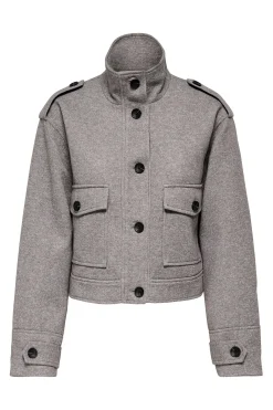 Chaqueta recta bolsillos