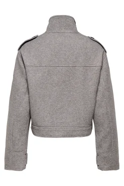 Chaqueta recta bolsillos