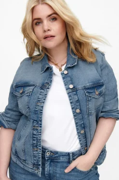 Chaqueta vaquera bolsillos talla grande