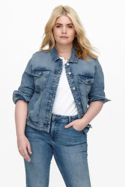 Chaqueta vaquera bolsillos talla grande