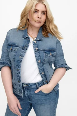 Chaqueta vaquera bolsillos talla grande