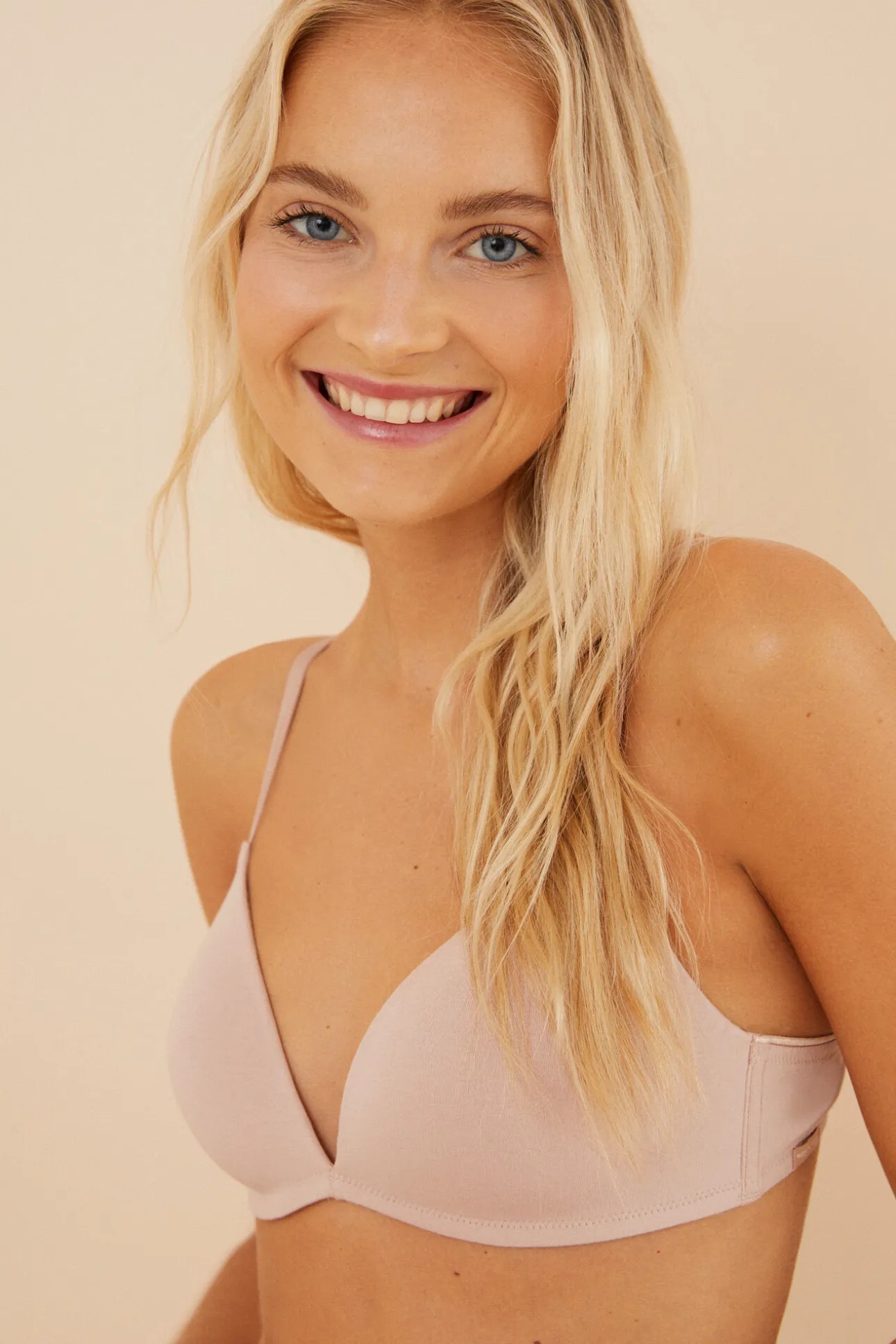 CHARMING Sujetador triangular algodón nude