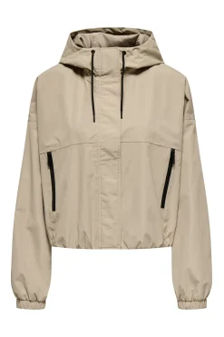 Chubasquero corto con capucha