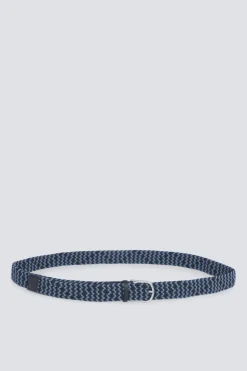 Cinturón trenzado con zigzag a contraste