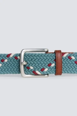 Cintur&oacute;n trenzado monocolor con zigzag en contraste