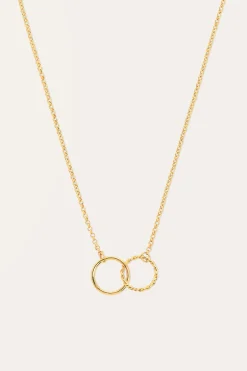 Collar Circles Twist Ba&ntilde;o Oro