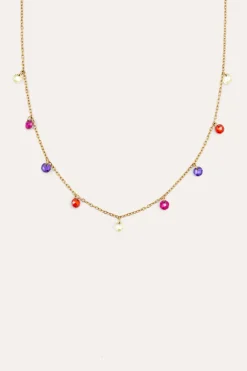 Collar Color Bits Acero Ba&ntilde;o Oro