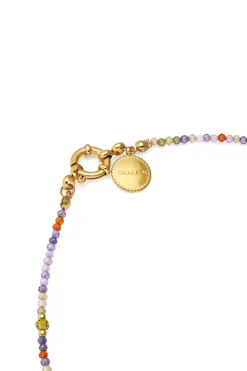 Collar Long Full Crystal Summer Acero Ba&ntilde;o Oro