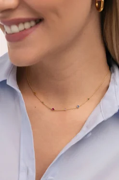 Collar New Orbit Multicolor Baño Oro