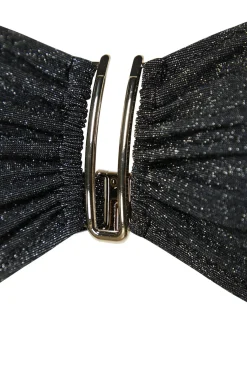 Conjunto de bikini bandeau alto brillo