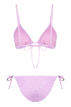 Conjunto de bikini triangular brocado