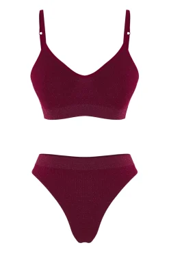 Conjunto de lencer&iacute;a bralette brillo