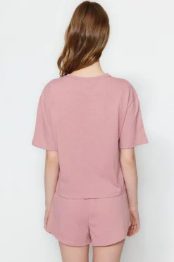 Conjunto de pijama corto liso