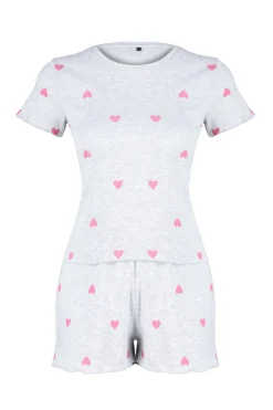Conjunto de pijama corto corazones
