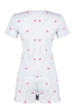 Conjunto de pijama corto corazones