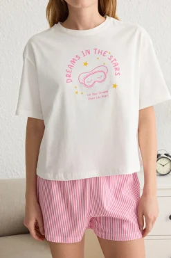 Conjunto de pijama corto rayas