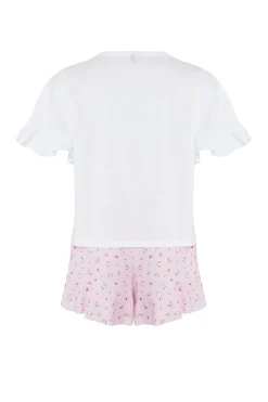 Conjunto de pijama corto volantes floral