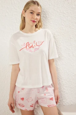 Conjunto de pijama corto amor