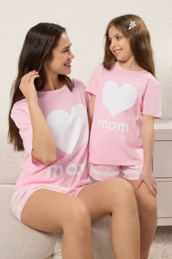 Conjunto de pijama corto rayas "Mom"