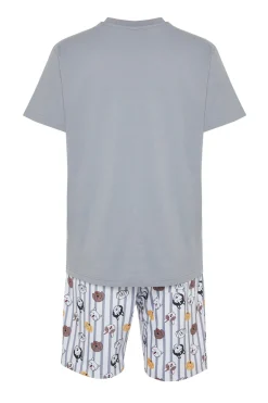 Conjunto de pijama corto rayas y animales