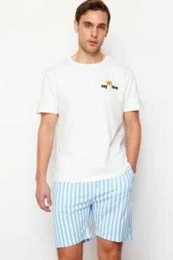 Conjunto de pijama corto rayas