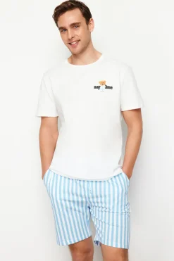 Conjunto de pijama corto rayas