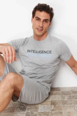 Conjunto de pijama corto liso