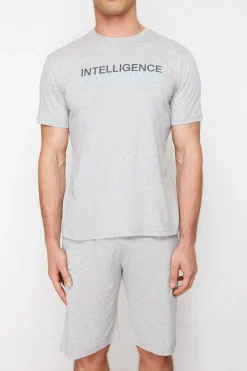 Conjunto de pijama corto liso