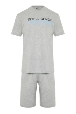 Conjunto de pijama corto liso