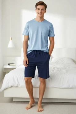 Conjunto de pijama corto liso