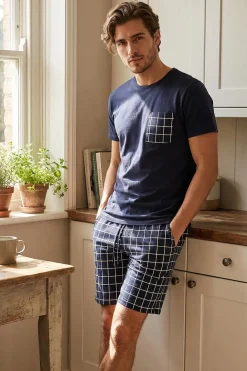 Conjunto de pijama corto cuadros