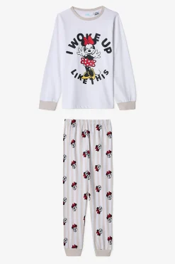 Conjunto de pijama de manga larga de 2 piezas con estampado de Minnie Mouse para ni&ntilde;as