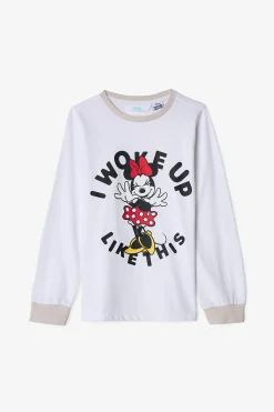 Conjunto de pijama de manga larga de 2 piezas con estampado de Minnie Mouse para ni&ntilde;as