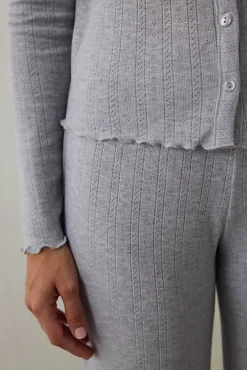 Conjunto de pijama de manga larga con cuello en V y efecto t&eacute;rmico Dahlia.