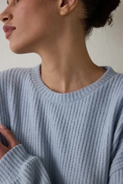 Conjunto de pijama de manga larga con cuello redondo y efecto t&eacute;rmico