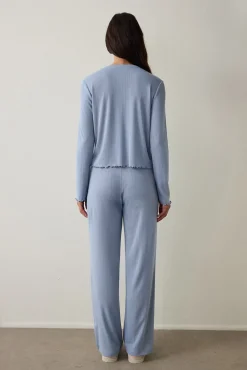 Conjunto de pijama de manga larga con cuello redondo Dahlia con efecto t&eacute;rmico