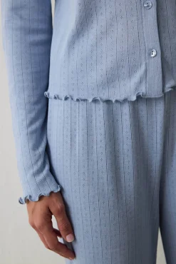 Conjunto de pijama de manga larga con cuello redondo Dahlia con efecto t&eacute;rmico