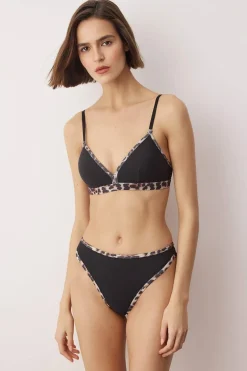 Conjunto lencer&iacute;a triangular animal print