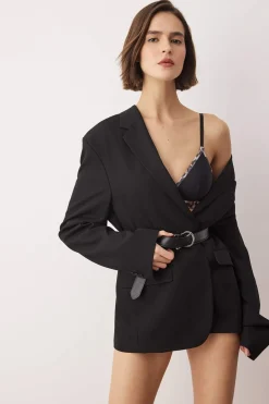 Conjunto lencer&iacute;a triangular animal print