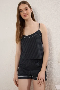 Conjunto pijama corto tirantes rayas