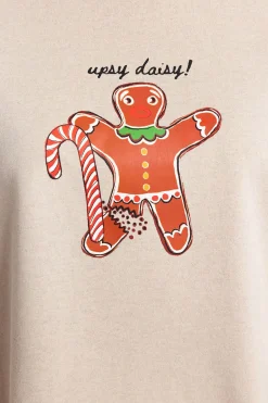 Conjunto pijama Galleta jengibre Navidad beige