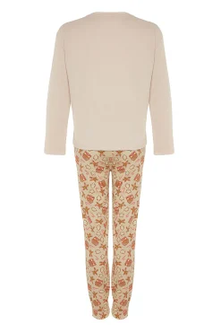 Conjunto pijama Galleta jengibre Navidad beige