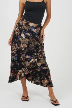 Falda con estampado floral