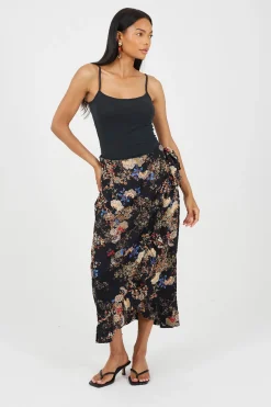 Falda con estampado floral