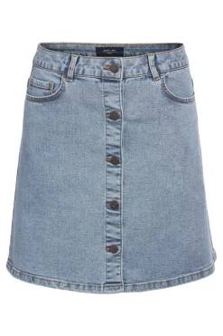 Falda corta vaquera con detalle de botones